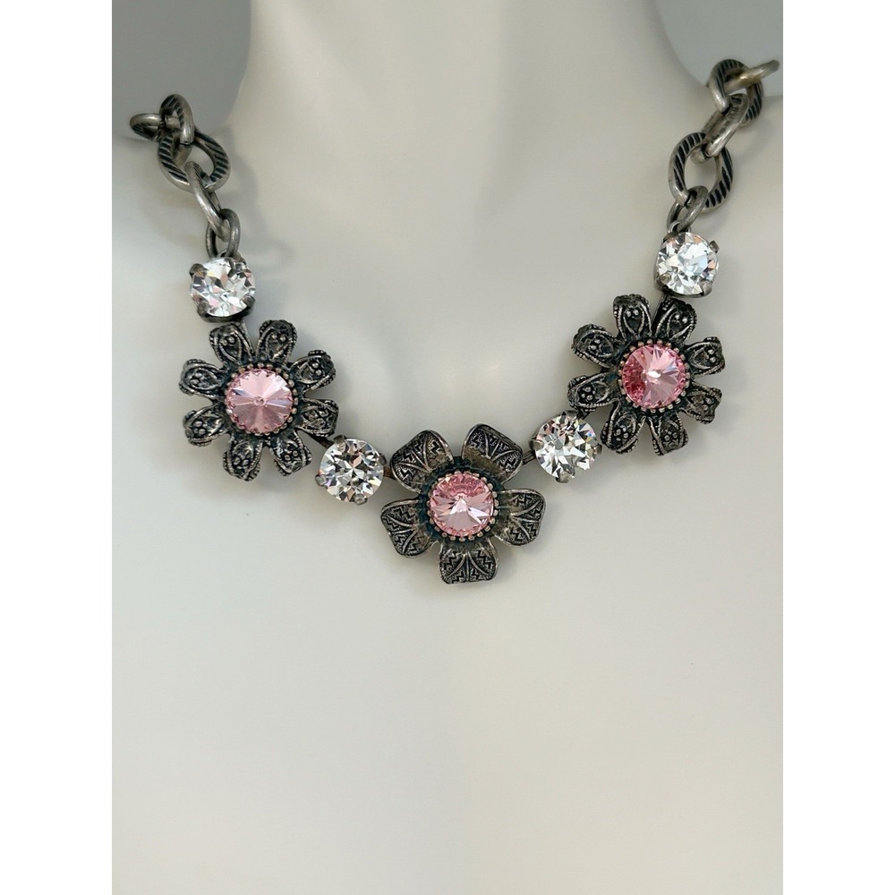 Flower‎ Cup Chain Necklace Pink Cup Chain Tennis Necklace Pastel Necklace